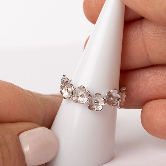 Anillo ajustable flores