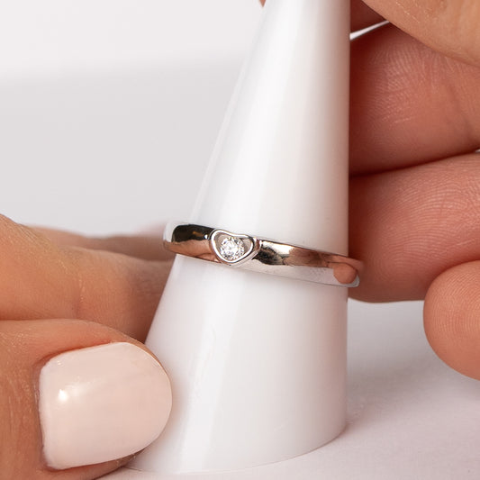 Anillo ajustable corazón circón