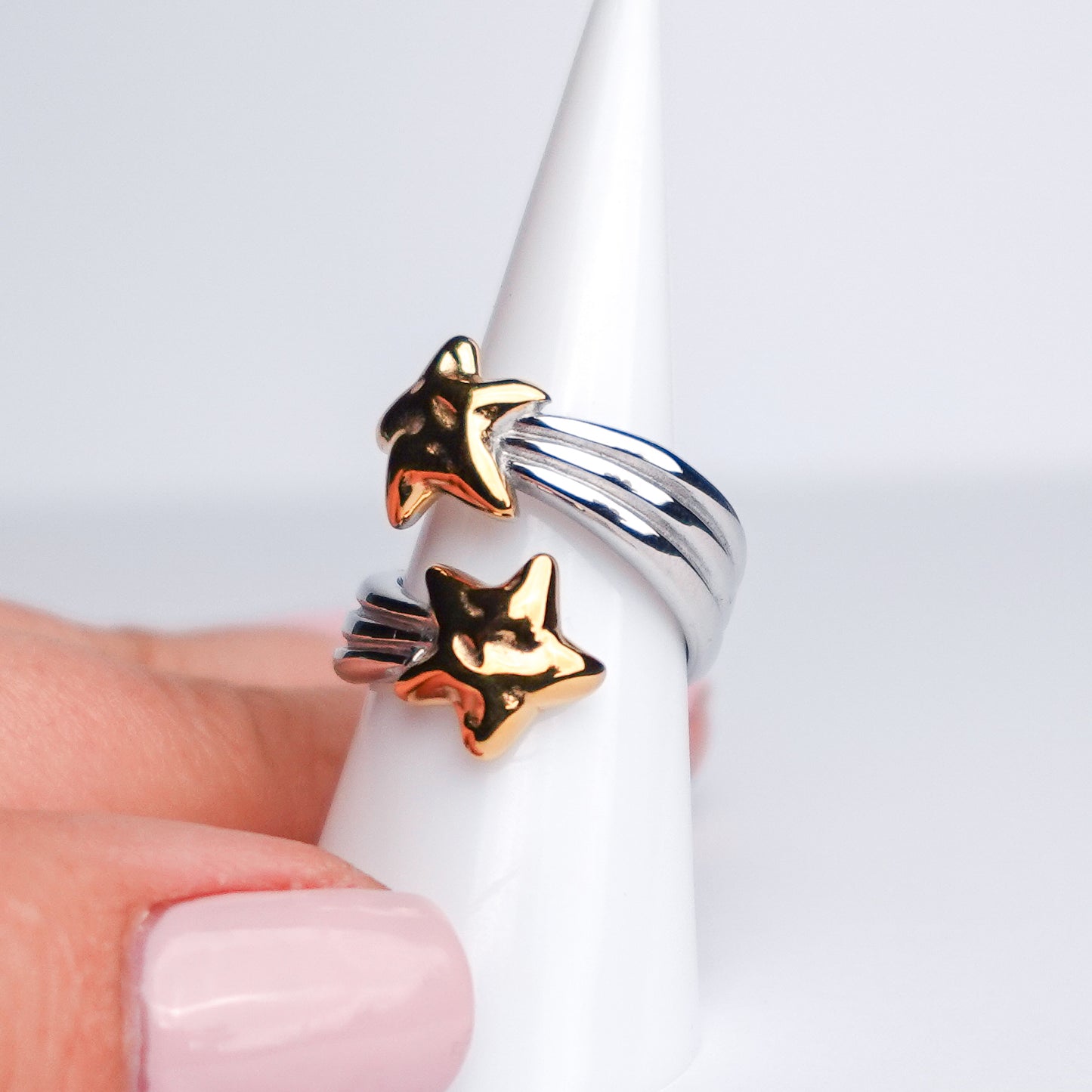 Anillo star bicolor