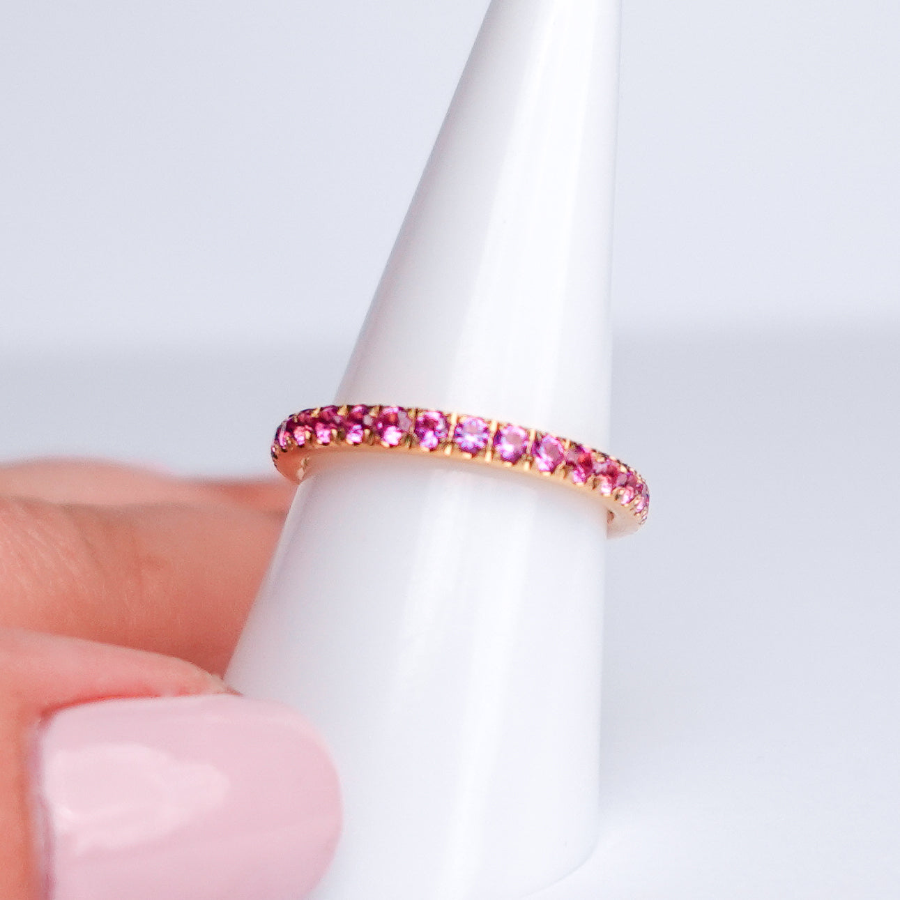 Anillo pink Amelie bañado en oro