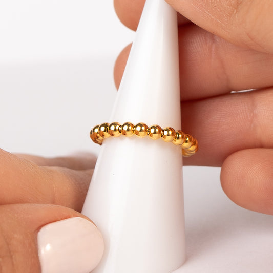 Anillo ajustable antiestrés bañado en oro