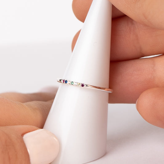 Anillo ajustable circones multicolor