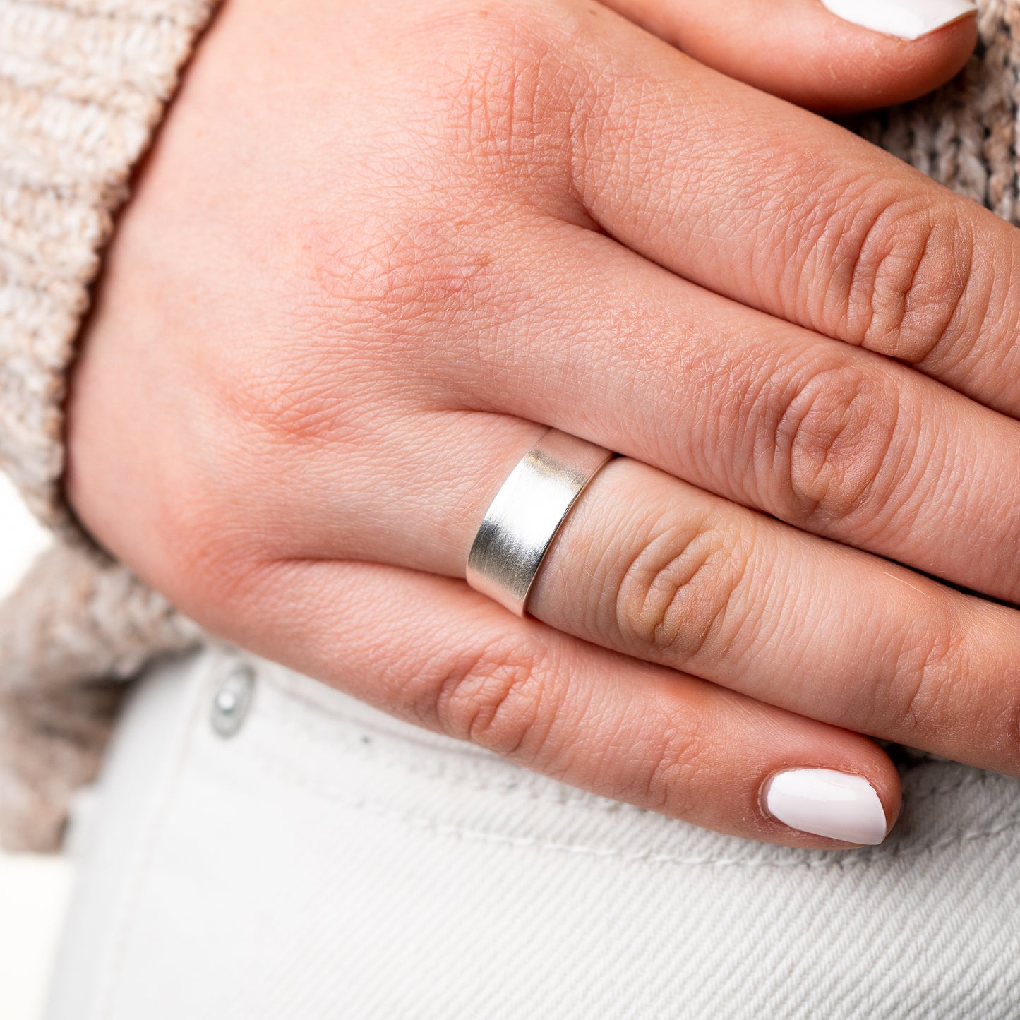 Anillo ajustable liso satinado