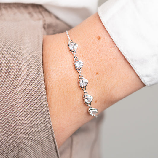 Pulsera corazones y circones