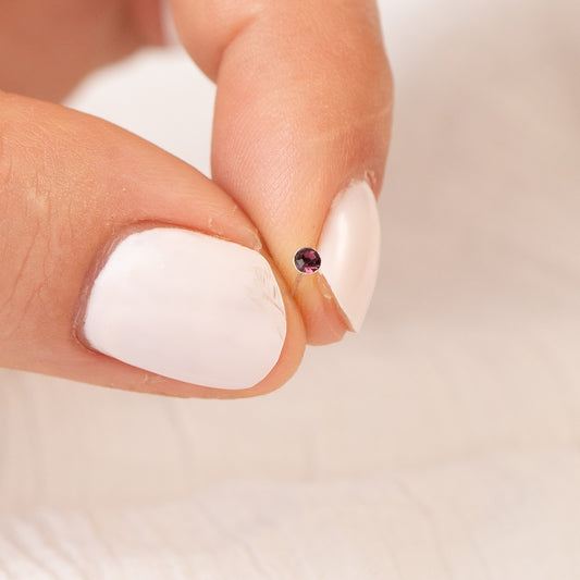Aro piercing de nariz circón morado