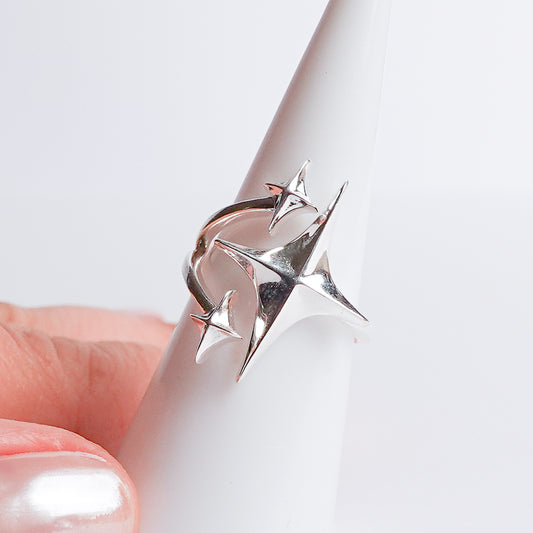 Anillo ajustable estrellas fugaces