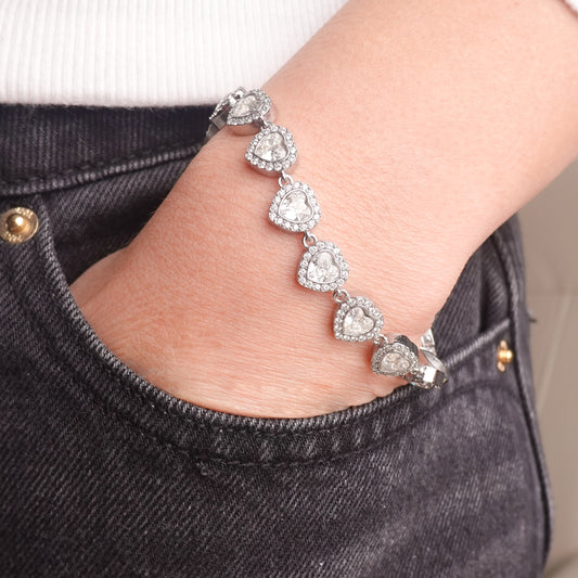 Pulsera corazones eternos silver