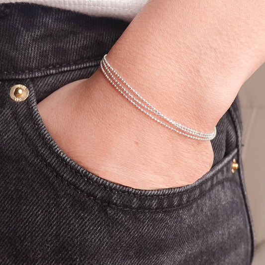 Pulsera triple esferas