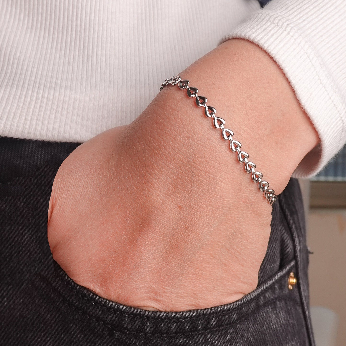 Pulsera hearts silver