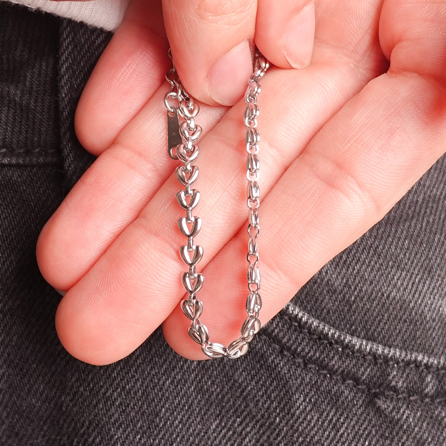 Pulsera hearts silver