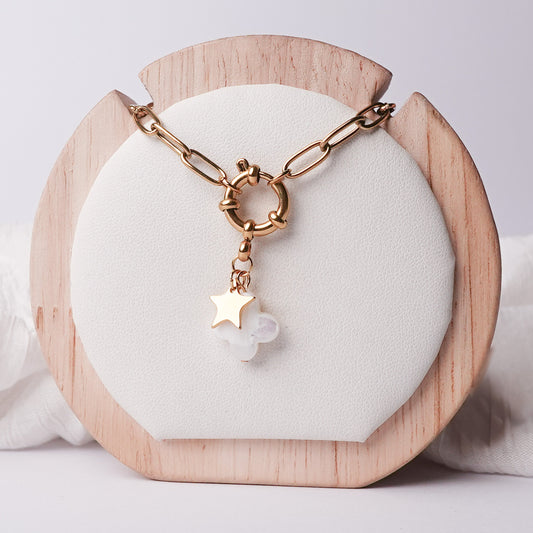 Collar timón estrella y flor