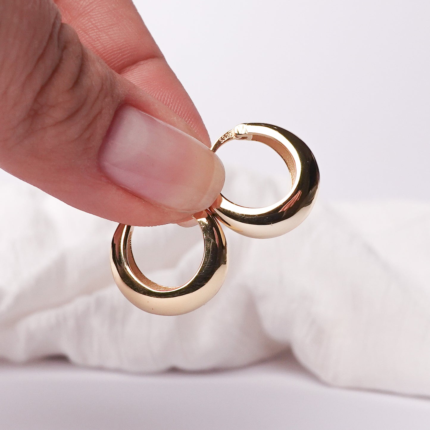 Aros argolla bote bañado en oro