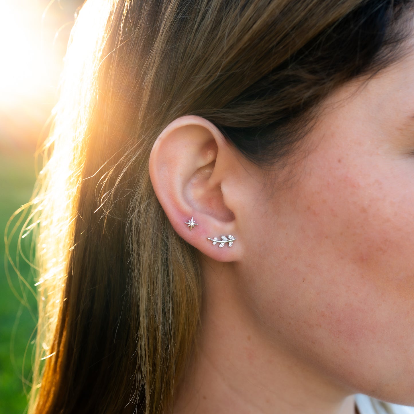 Aros pegados espiga circones