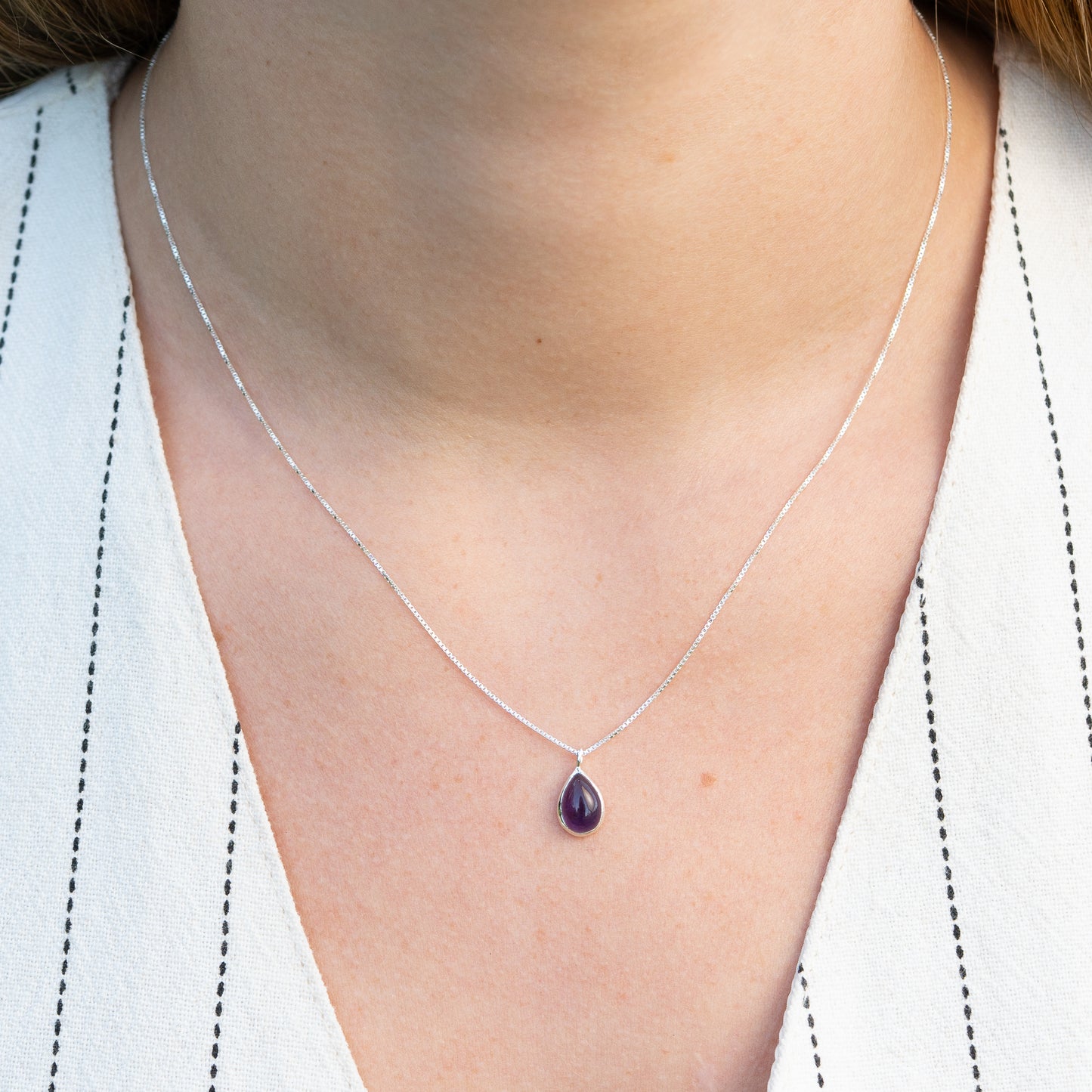 Collar gota amatista