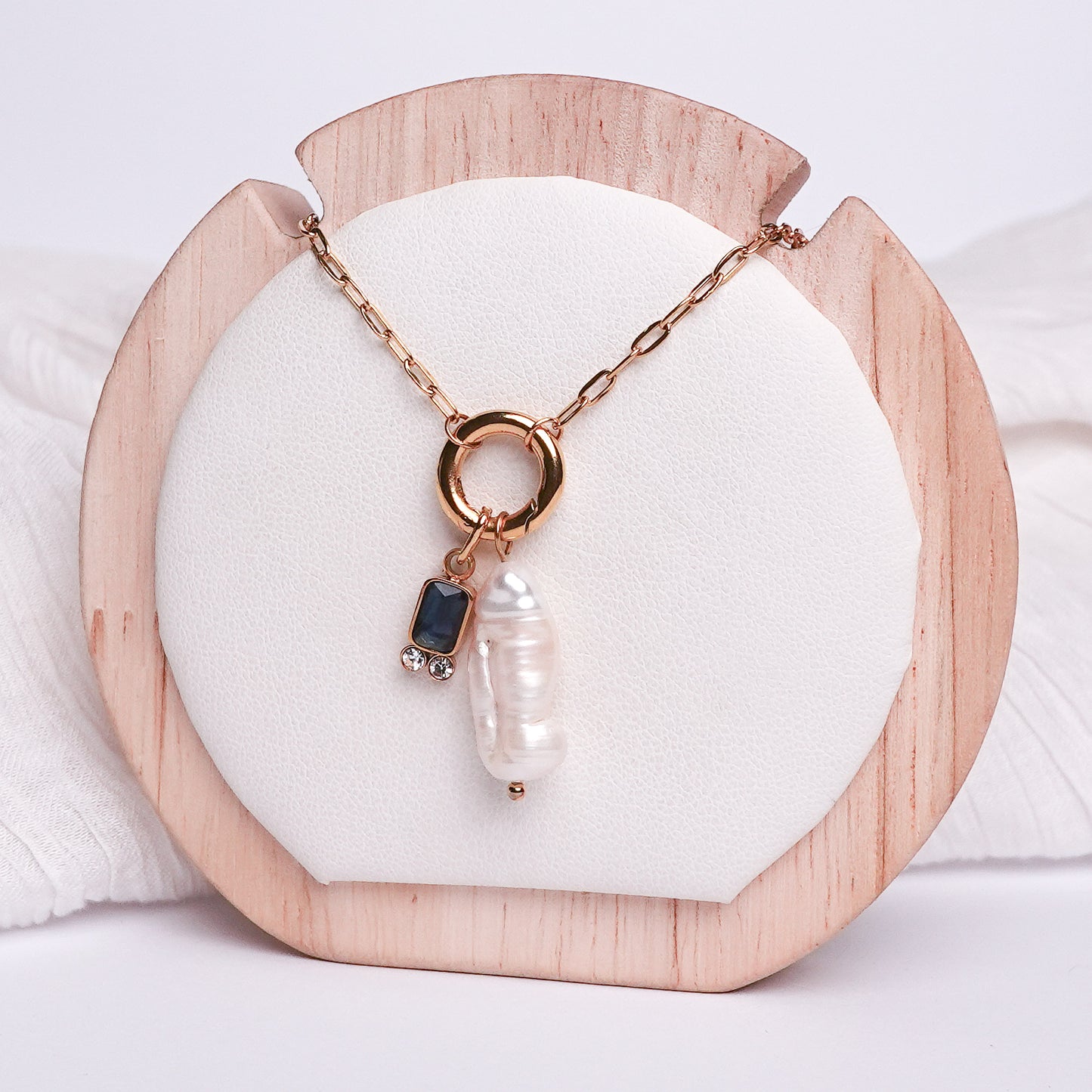 Collar bora bora bañado en oro Azul