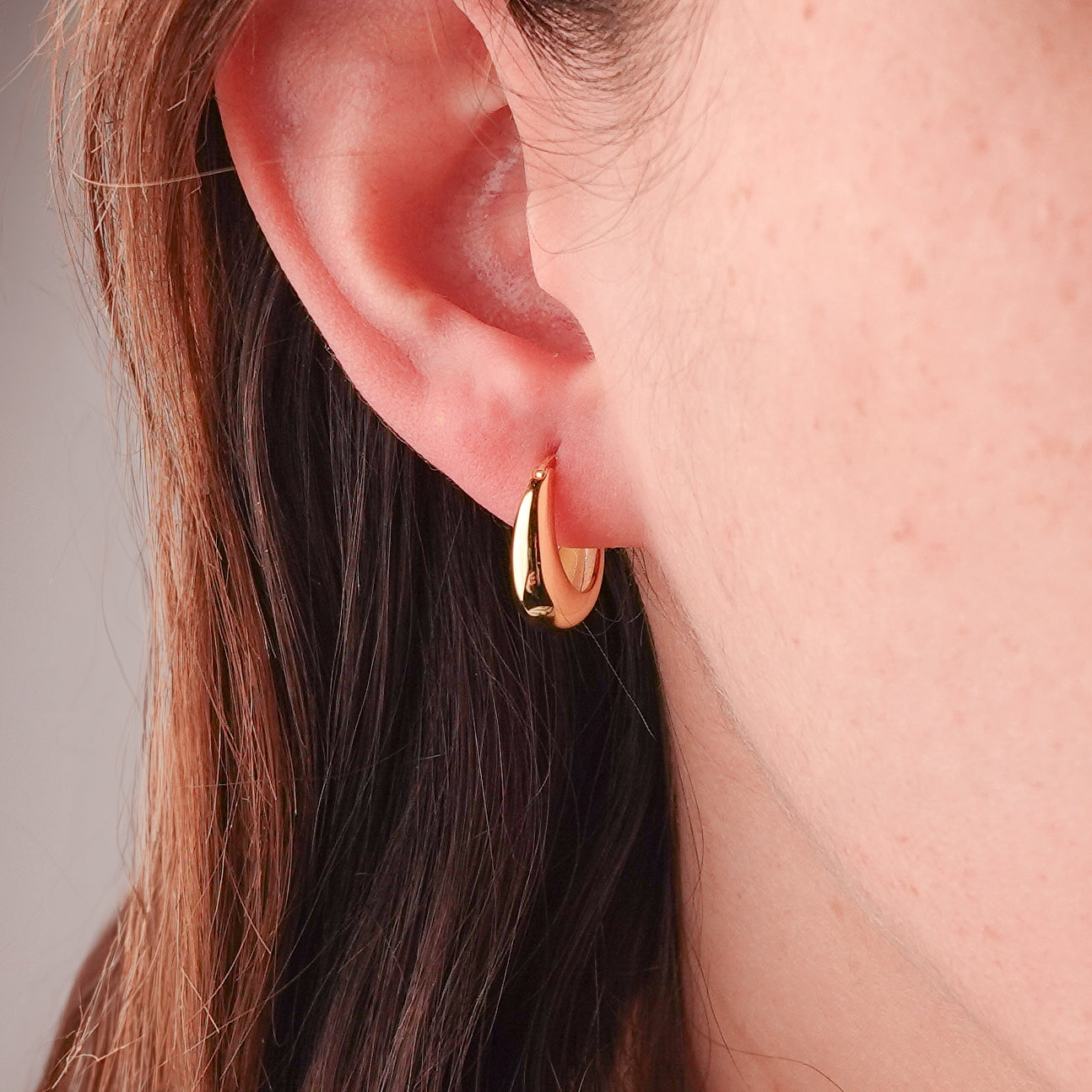 Aros argolla bote bañado en oro
