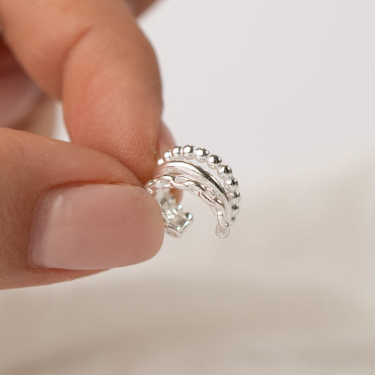 Aro ear cuff triple esferas