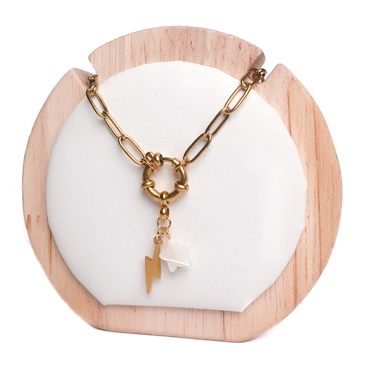 Collar timón estrella y rayo