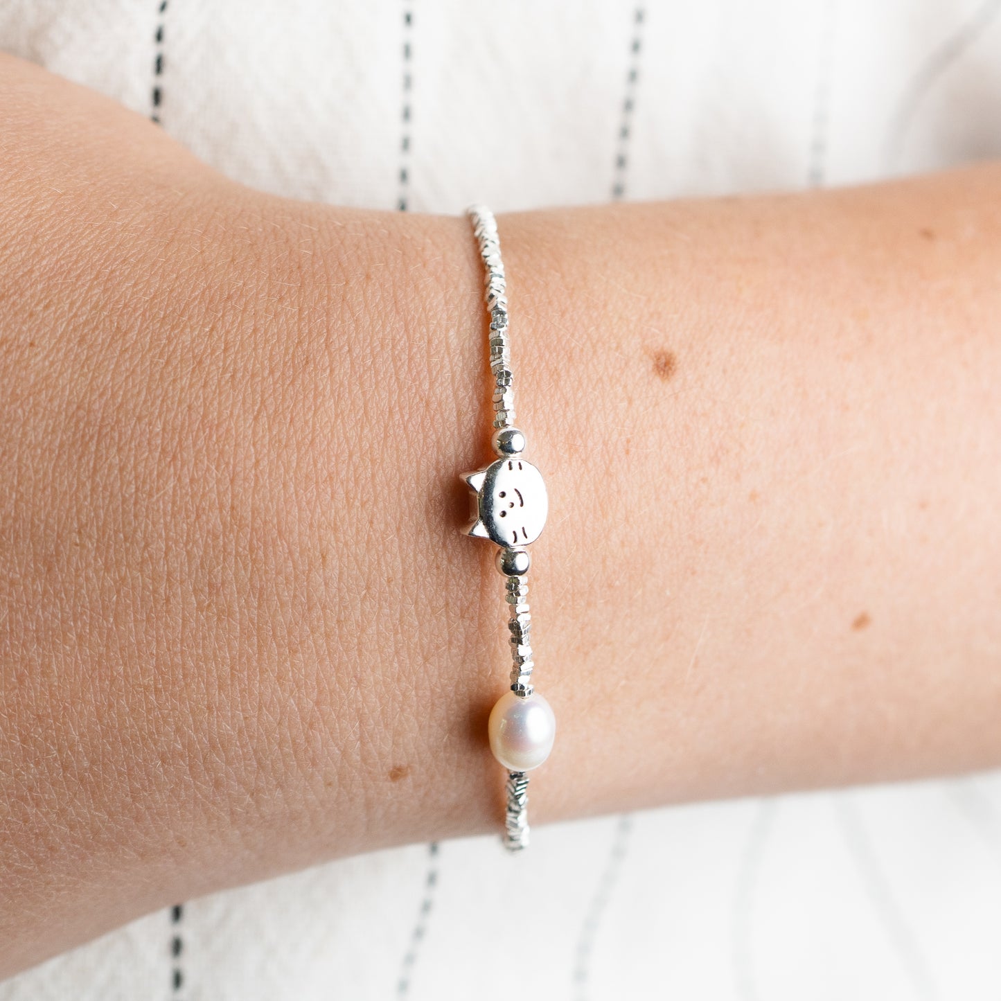 Pulsera perla & gatito
