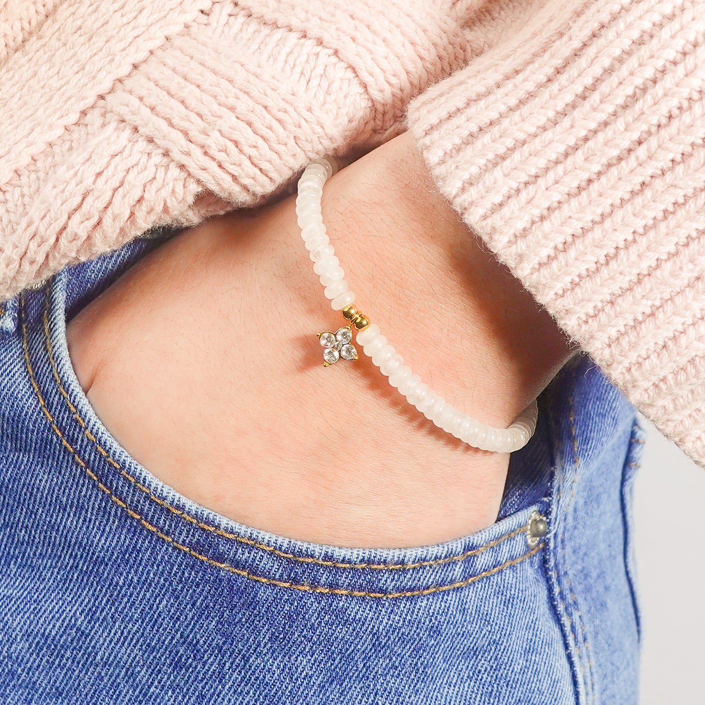 Pulsera Blanco Cristal