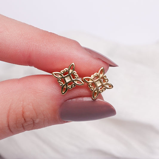Aros pegados Nudo de Bruja Gold