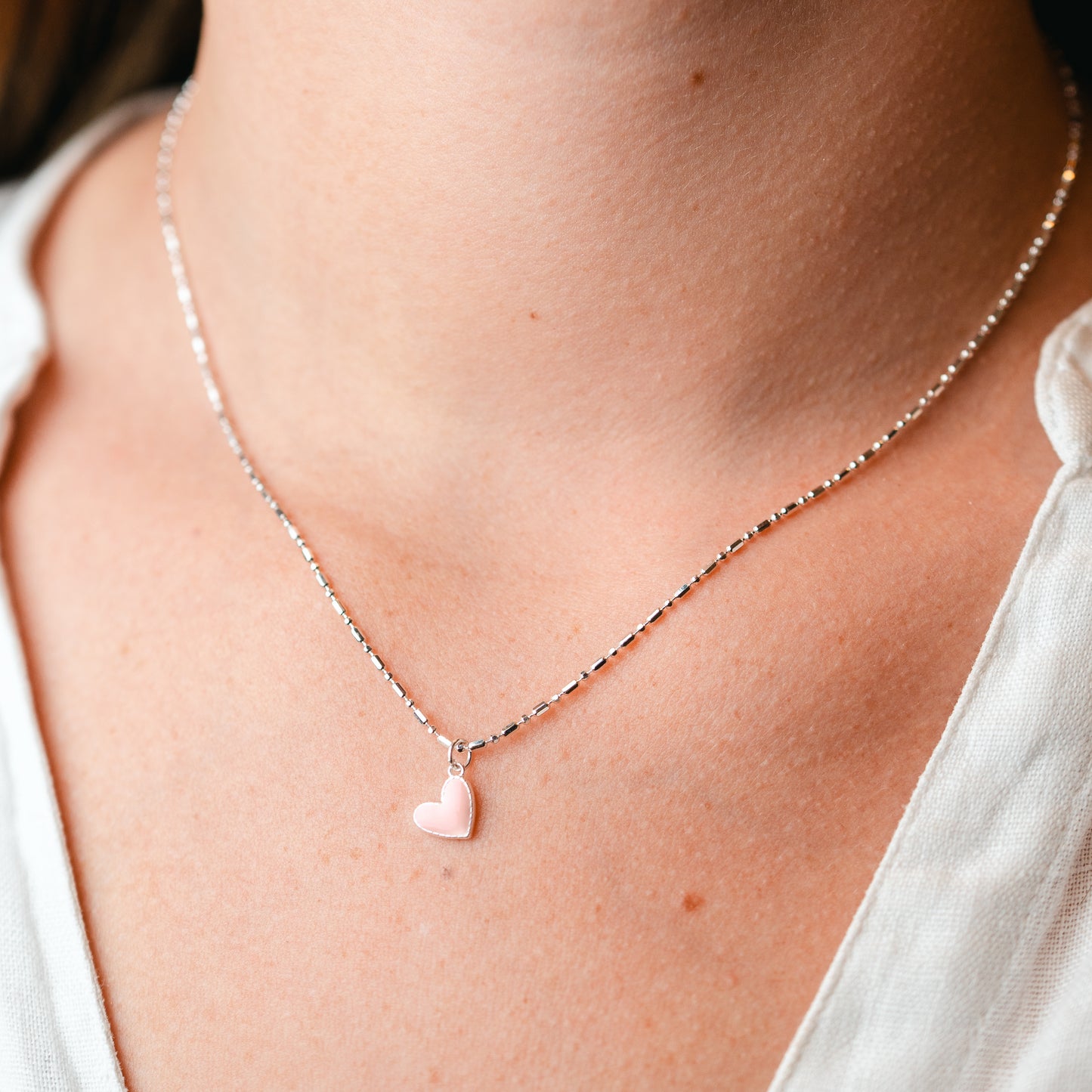 Collar corazón rosa