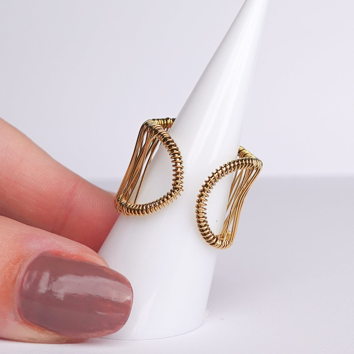 Anillo ajustable Trama bañado en oro