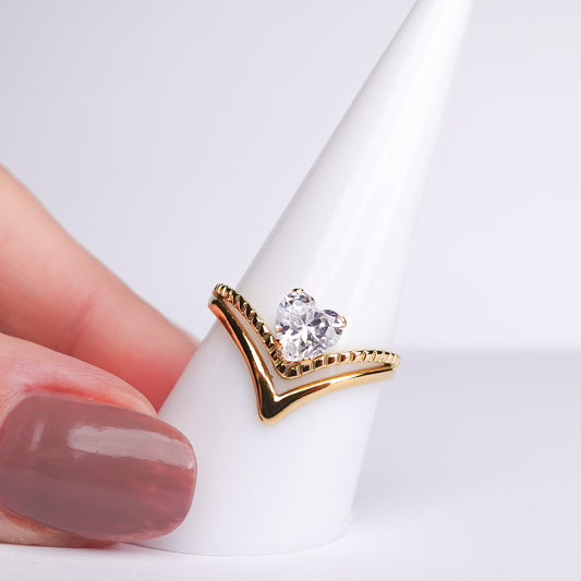 Anillo Romance bañado en oro