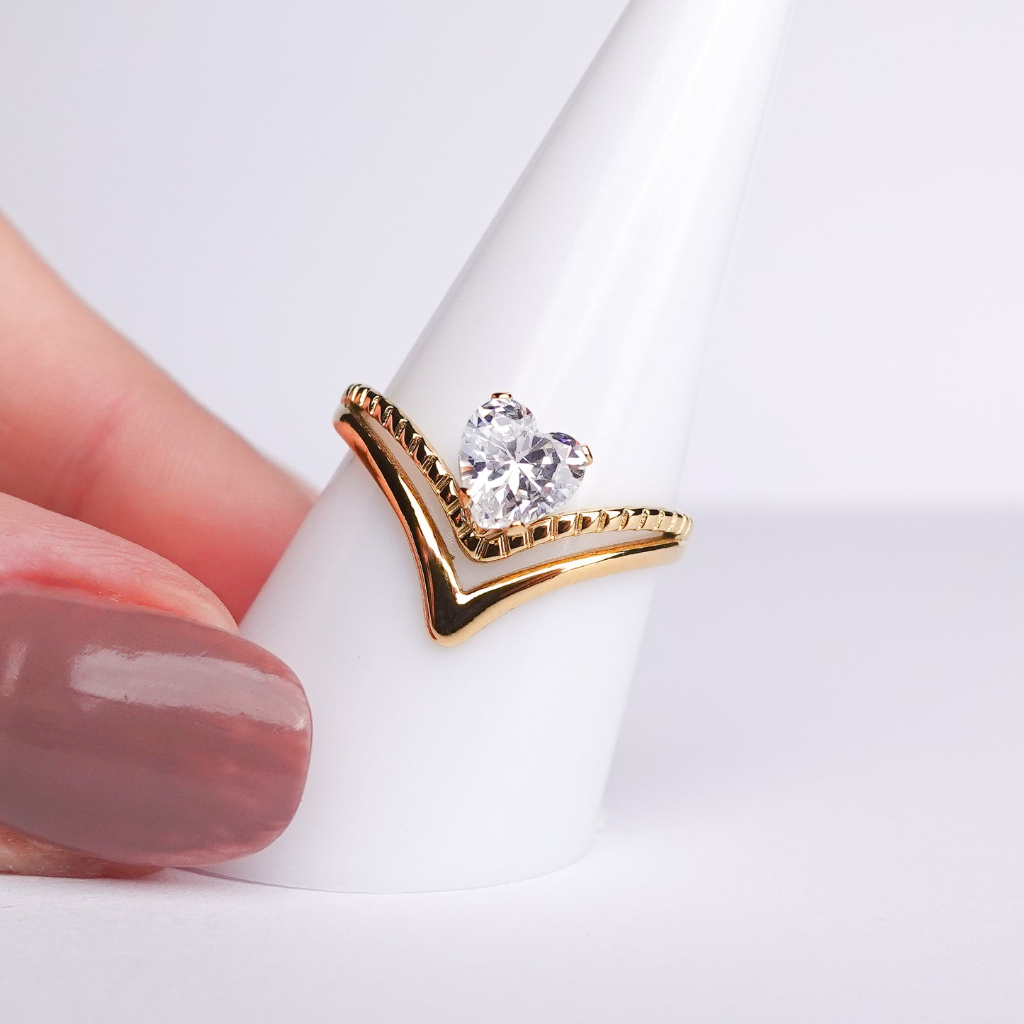 Anillo Romance bañado en oro