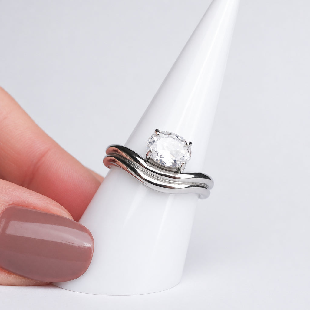 Anillo Oval Glow Silver