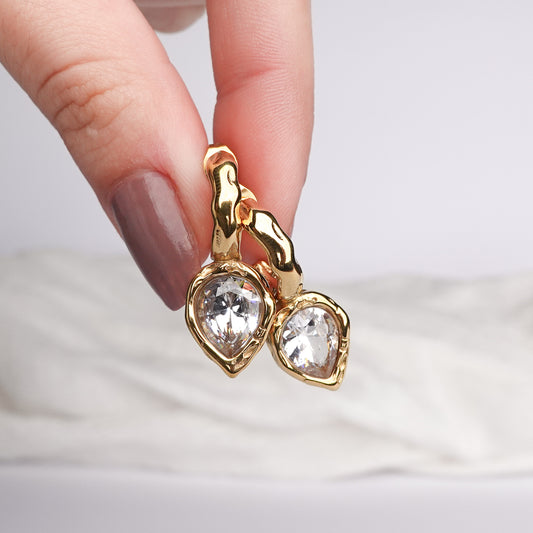 Aros semi argolla gota bañado en oro