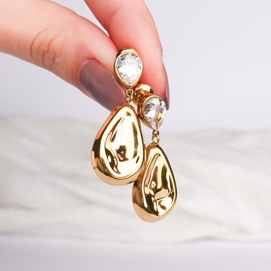 Aros pegados Soft Tear bañado en oro