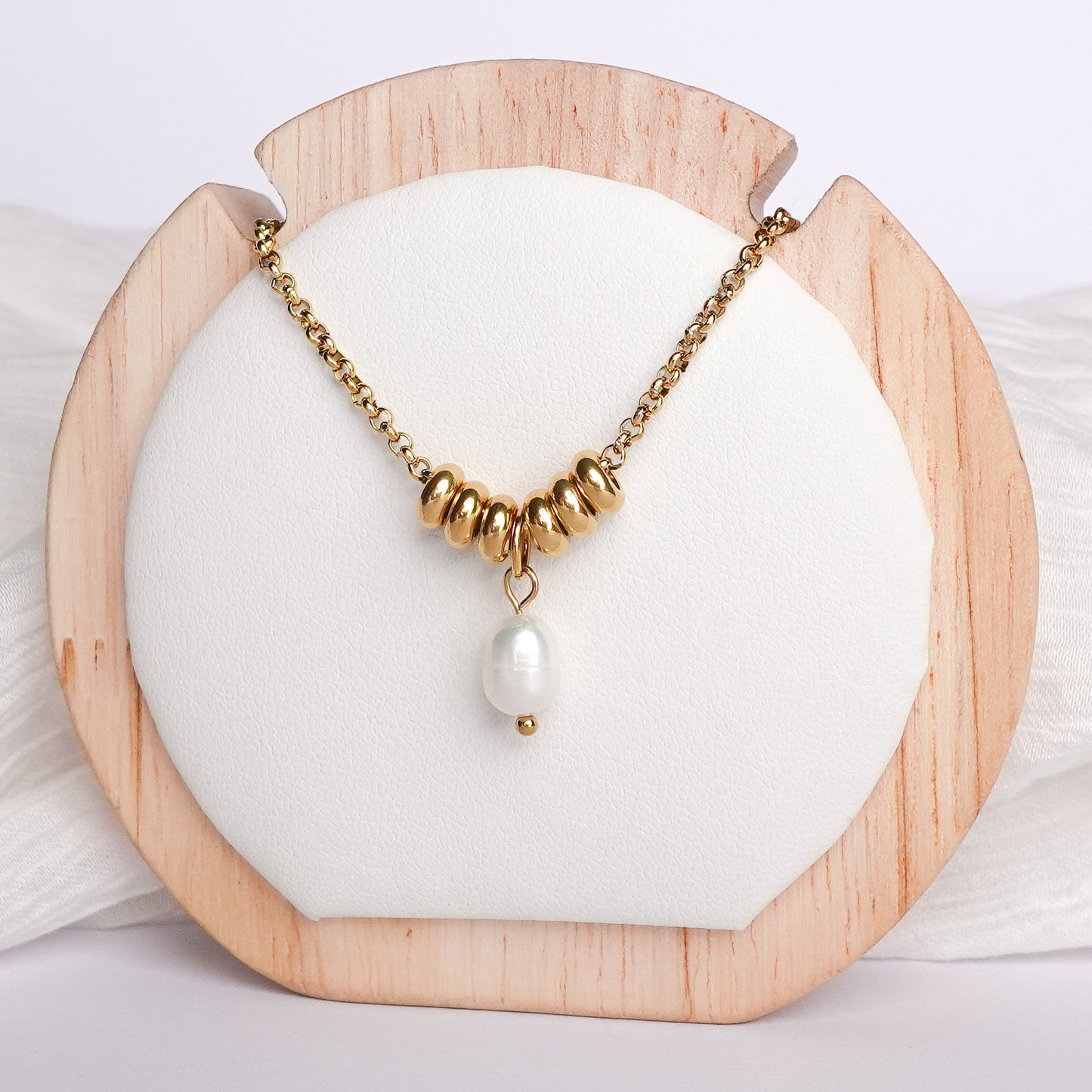 Collar Perla Classic bañado en oro