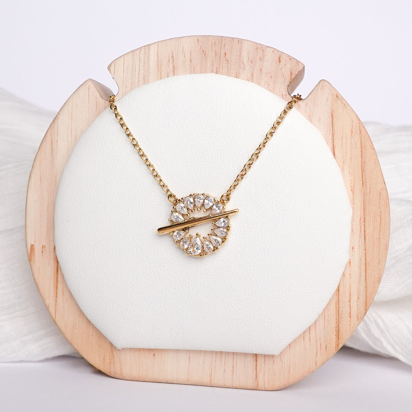 Collar Halo Cristal bañado en oro