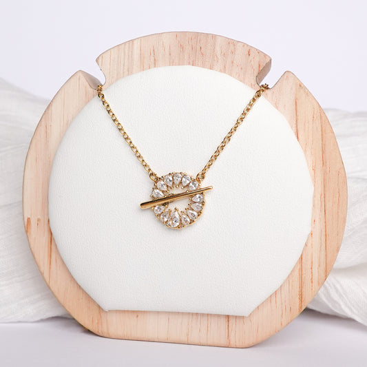 Collar Halo Cristal bañado en oro