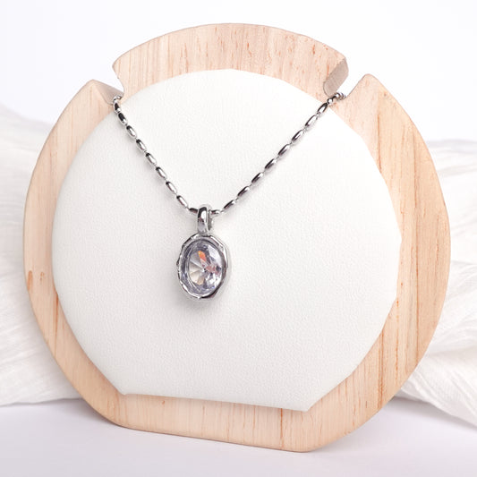 Collar Ovalo Cristal Silver