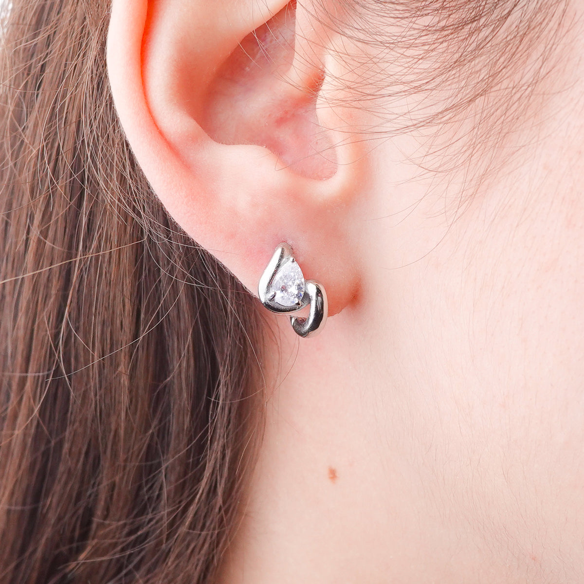 Aros huggie Ciel Silver