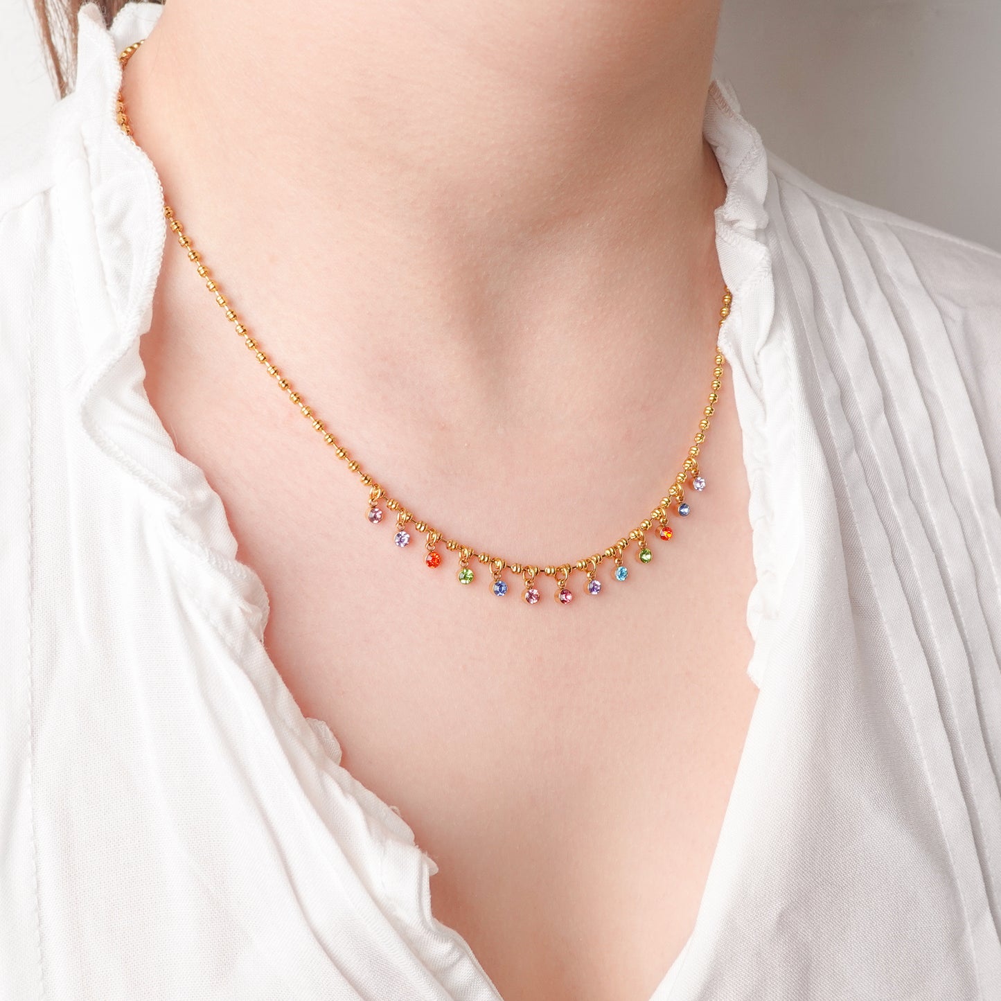 Collar Rainbow bañado en oro
