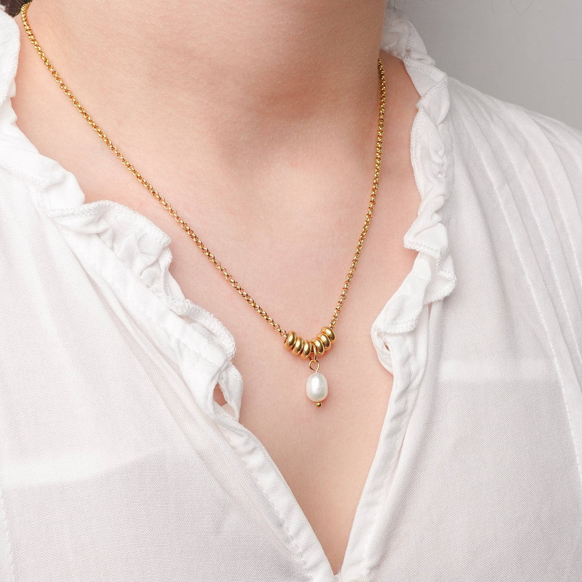 Collar Perla Classic bañado en oro