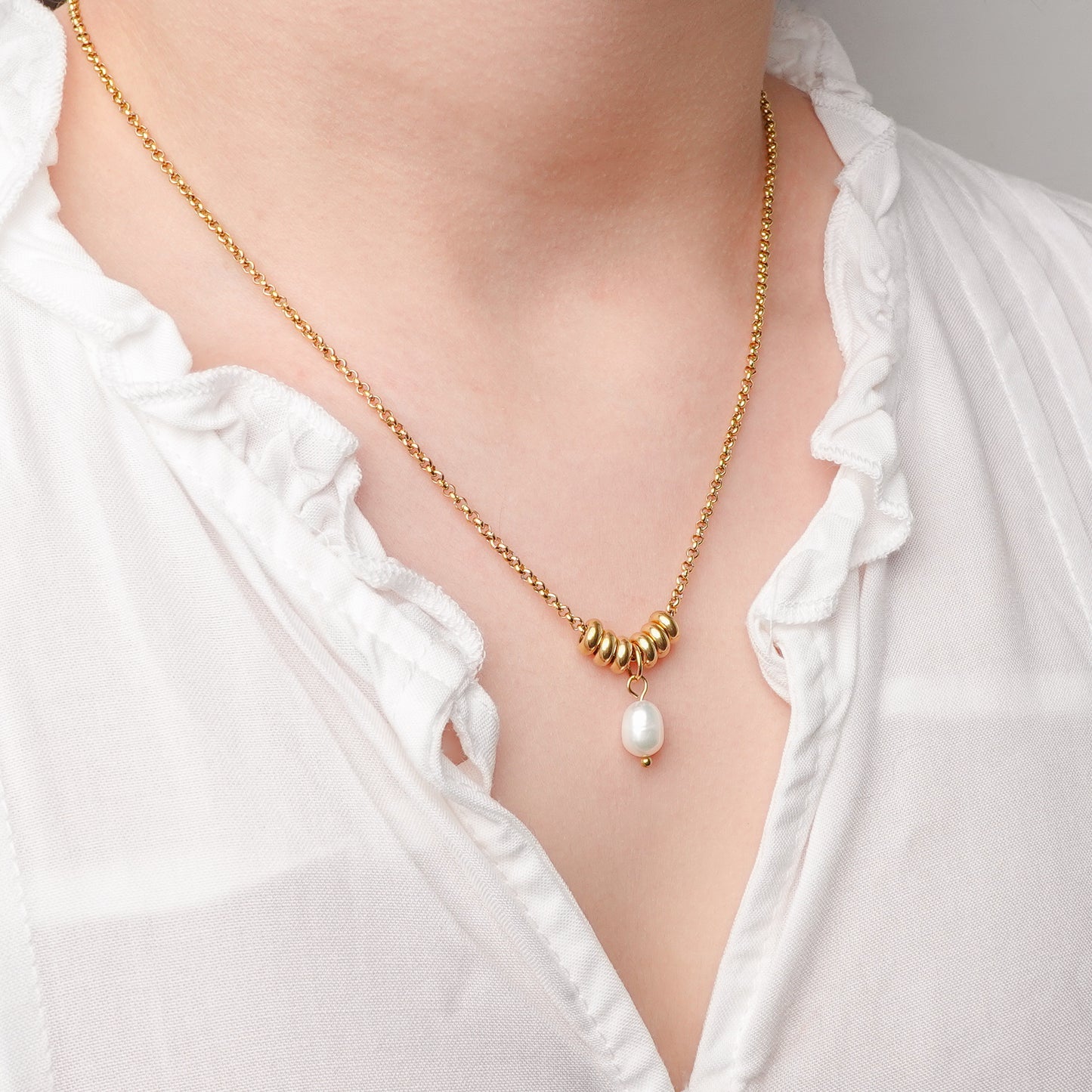 Collar Perla Classic bañado en oro