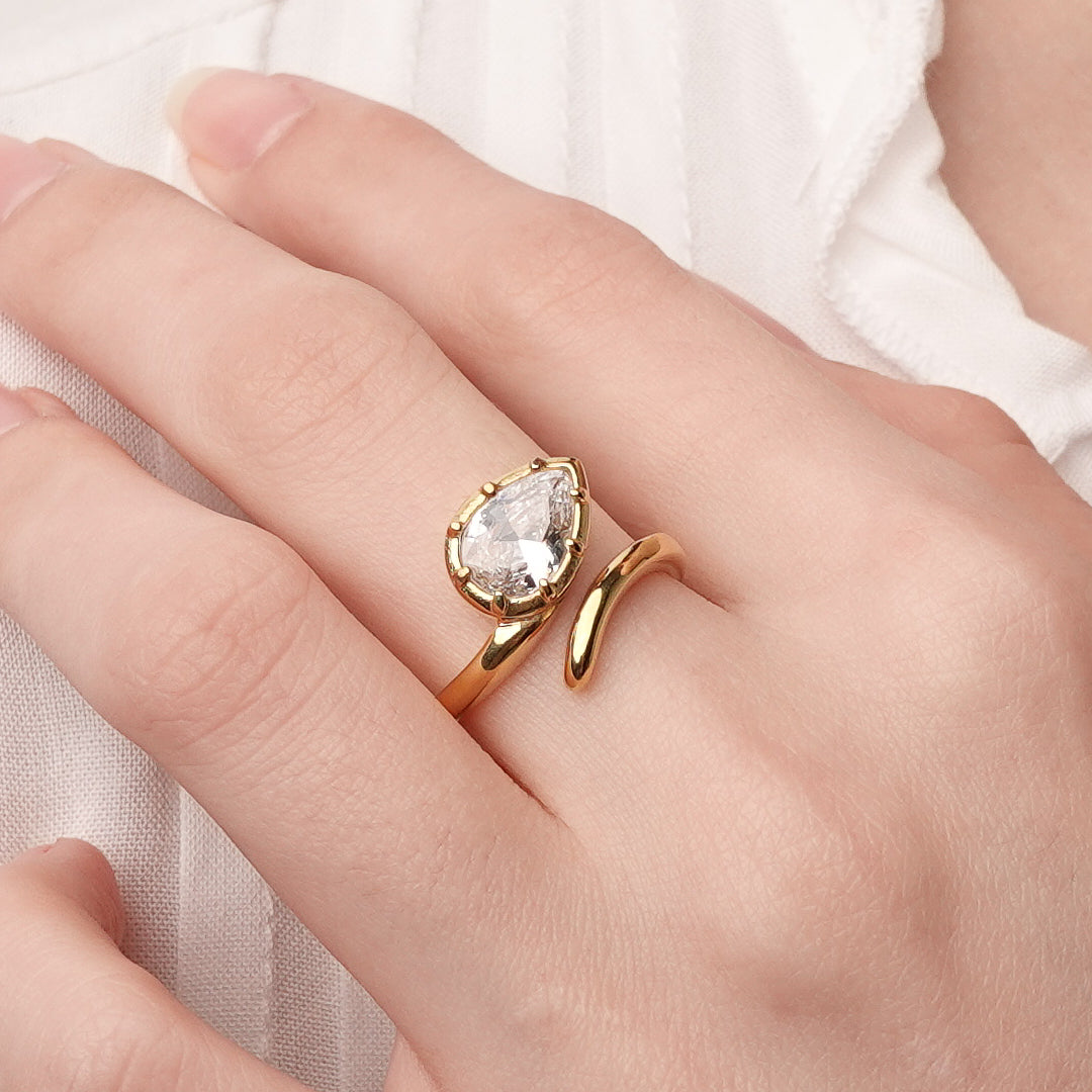 Anillo ajustable Vienne bañado en oro