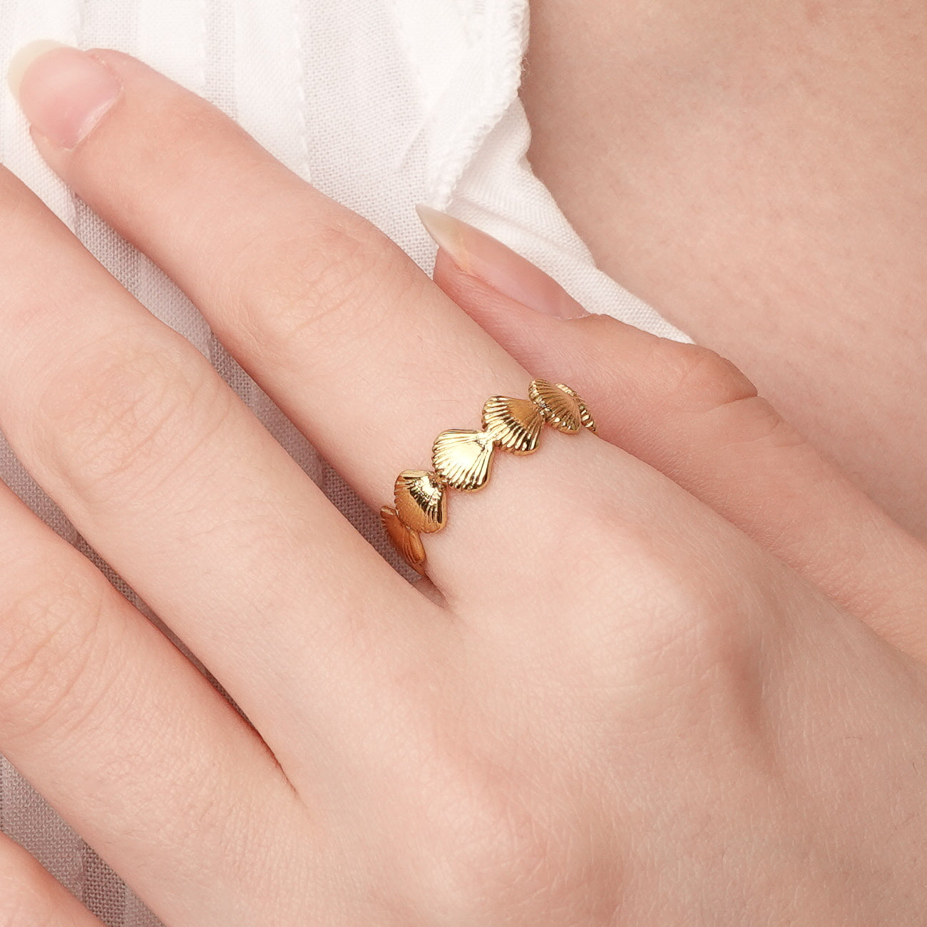 Anillo ajustable Merina bañado en oro