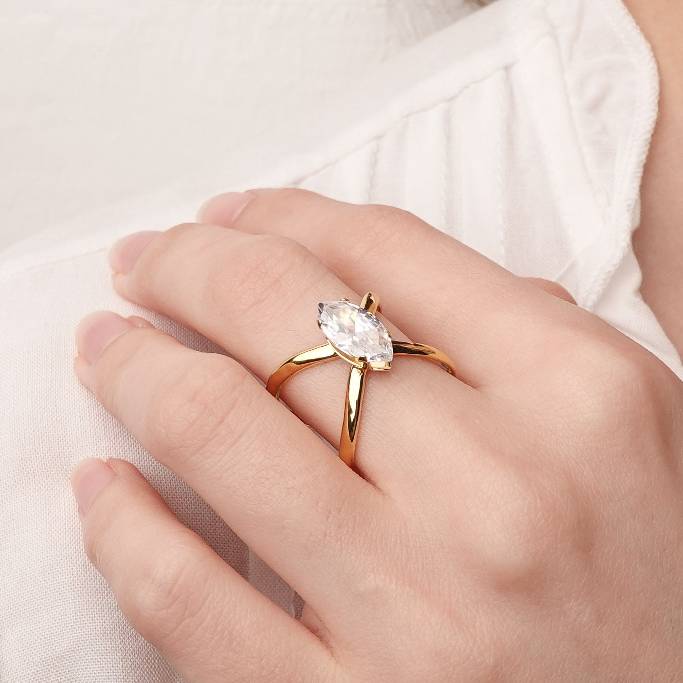 Anillo ajustable Altea bañado en oro