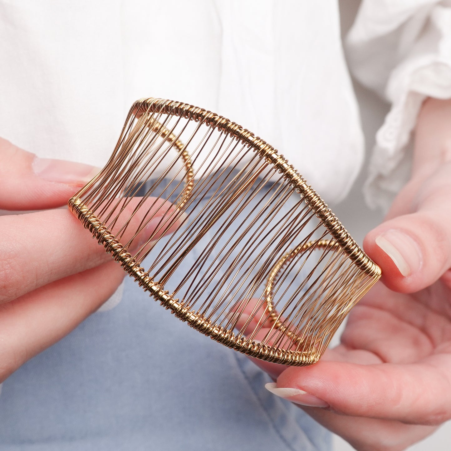 Pulsera esclava Trama bañado en oro