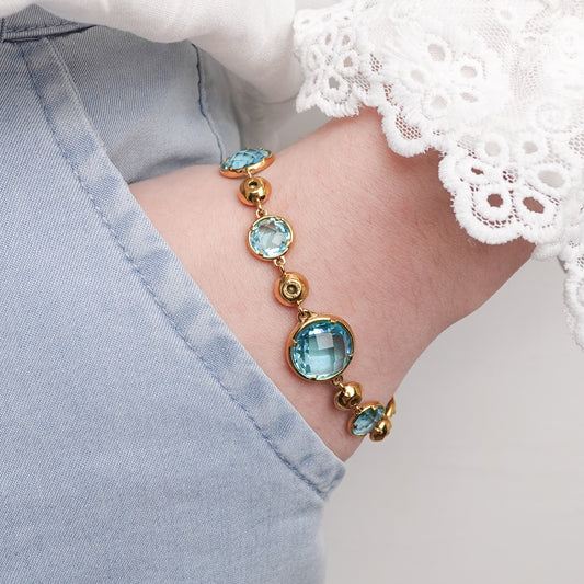 Pulsera Gema Celeste bañado en oro