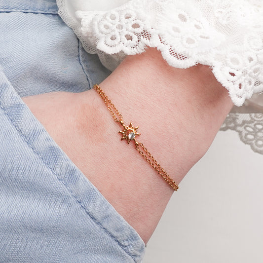 Pulsera Sol bañado en oro