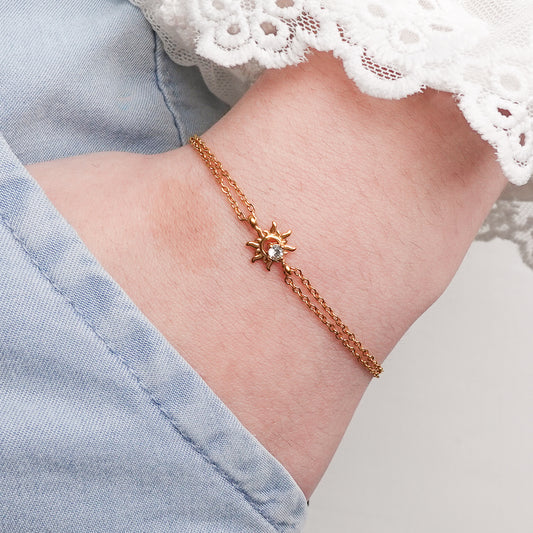 Pulsera Sol bañado en oro
