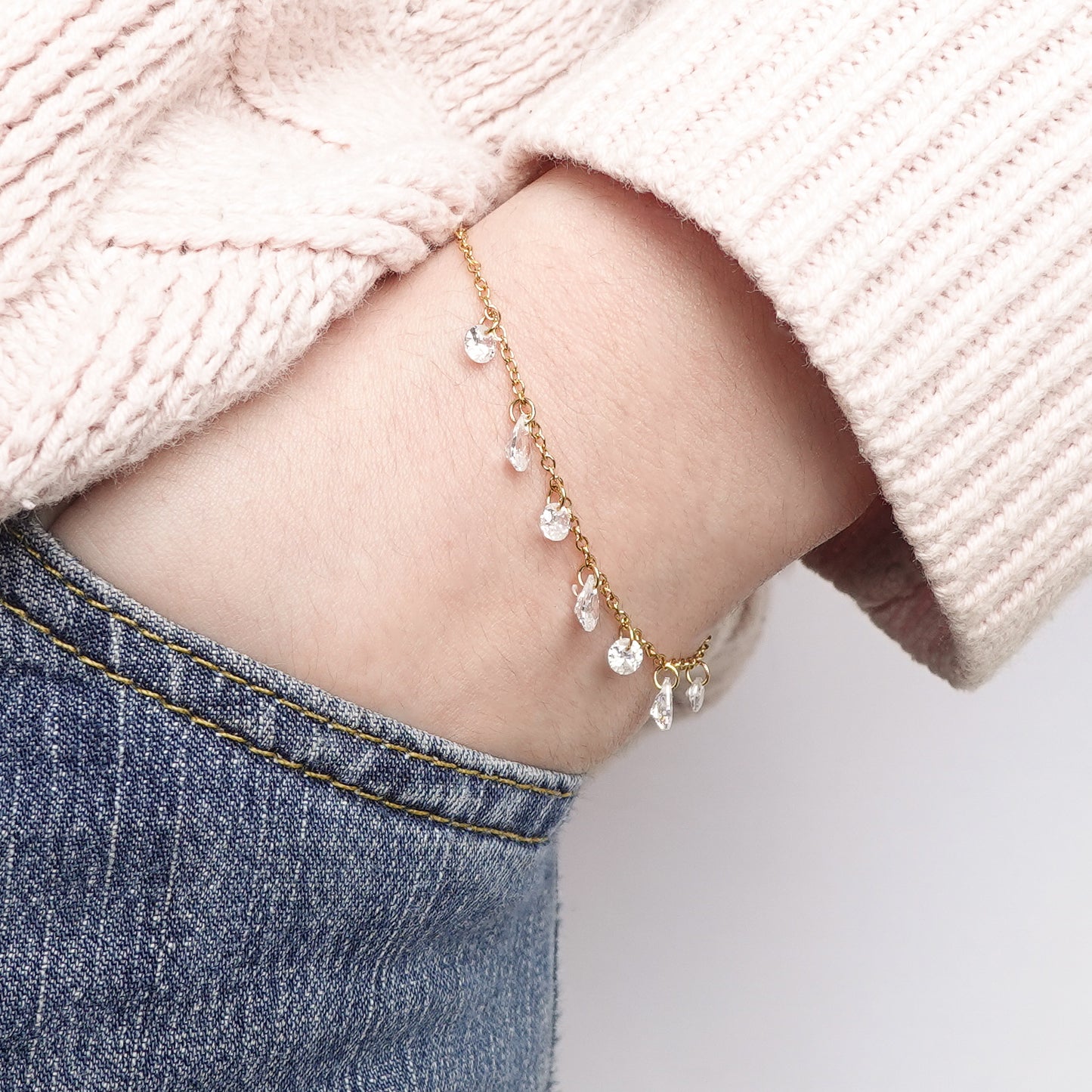 Pulsera Lluvia de Luz bañado en oro