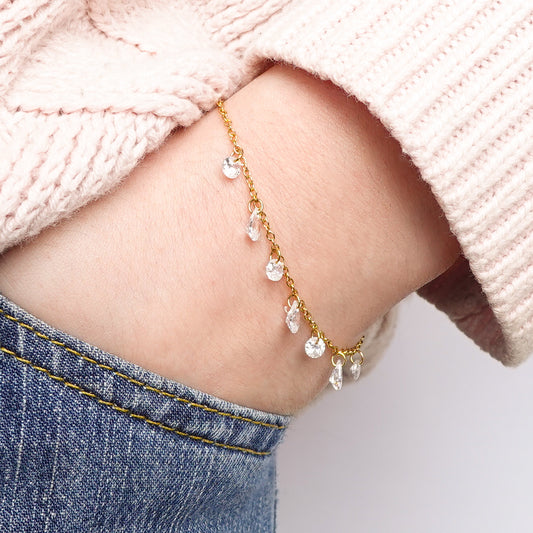 Pulsera Lluvia de Luz bañado en oro
