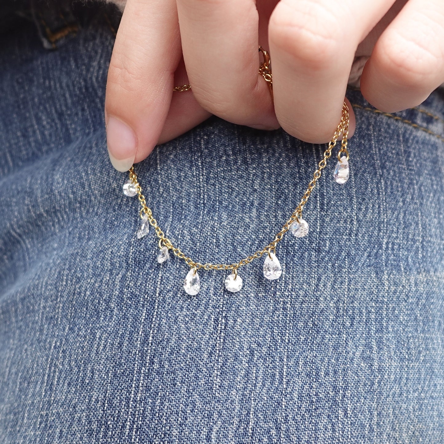 Pulsera Lluvia de Luz bañado en oro